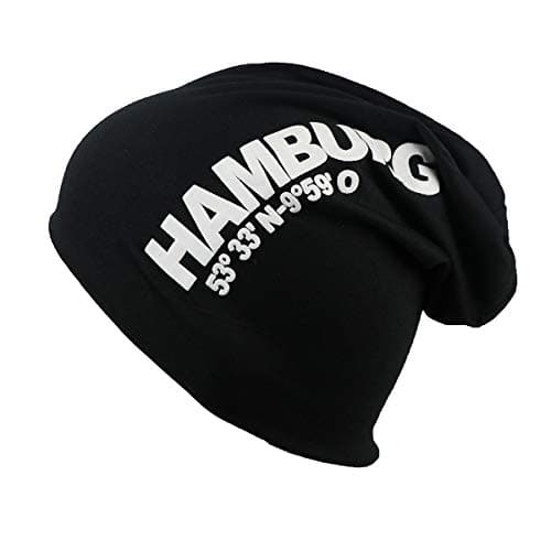 iSWEVEN Cotton Slouchy Beanie and Skull Cap for Summer, Winter, Autumn & Spring Season, Can be Used as a Helmet Cap Too - Free Size (7033A, Black)