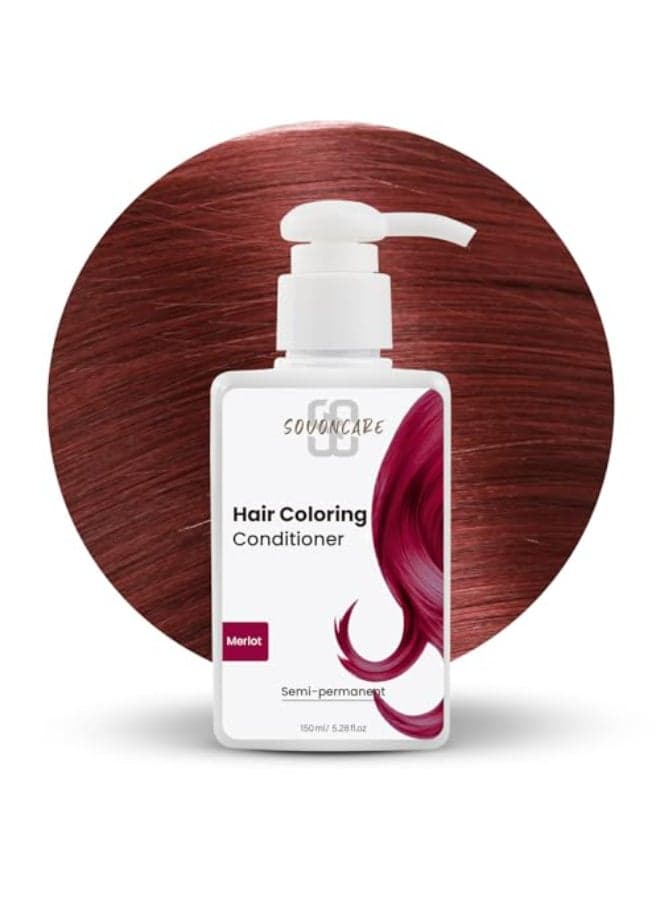 SOVONCARE Semi Permanent Hair Dye Depositing Conditioner Merlot Color Treatment for Colored Hair 528 OZ 10 Mins Application CrueltyFree