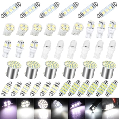 AMZAUTO LED Lights for Car 42 PCS Bright White Interior LED Bulbs Kit T10 31mm 36mm 41mm Reading License Plate Light Plug and Play for Car Interior Indoor Map Dome Side Marker Bulbs