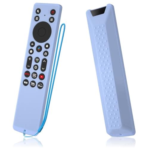 AKSHFETH Silicone Cover for TCL RC813A Remote 2025 QM6K Series Remote Silicone Protective Skin Case Anti-Slip Cover with Lanyard(Luminous Blue)