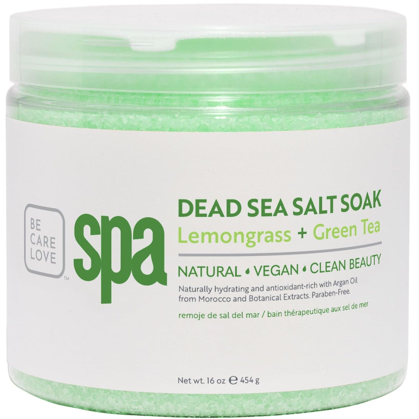 BCL SPA Dead Sea Salt Soak Bath Salt with Organic Lemongrass Green Tea Shae Butter Arnica Aloe Vera Juice Chamomile Argan Oil Jojoba Oil Skin Exfoliator HomeProfessional Use 16 fl oz