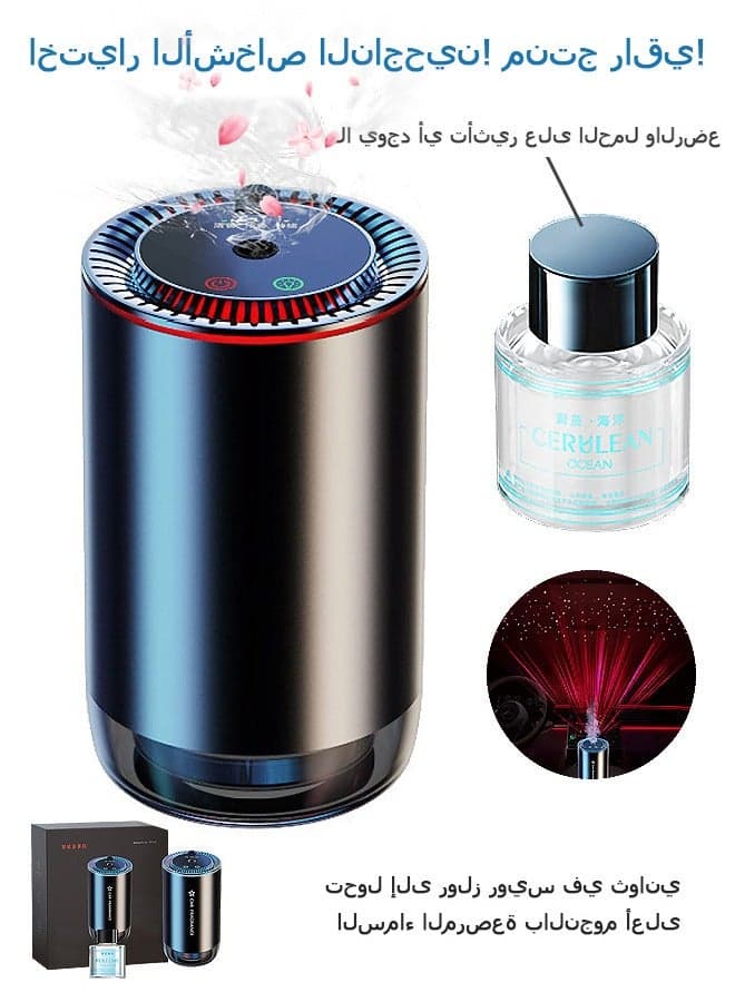 Car Fragrance Diffuser with 50ml Perfume, LED Car Aromatherapy Essential Oil Diffuser with Starry sky projection, Aroma Air Humidifier for Car