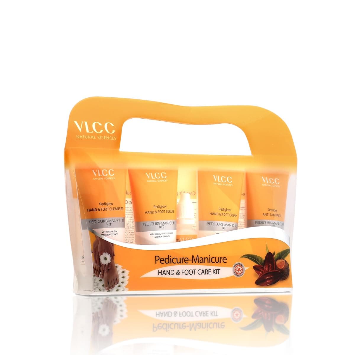 VLCC Pedicure Manicure Hand Foot Kit 150g 60ml Remove Dirt Impurities Dead Skin Cells Softens and Nourishes Hand and Feet Combo of Oil Cleanser Scrub Cream Anti tan pack