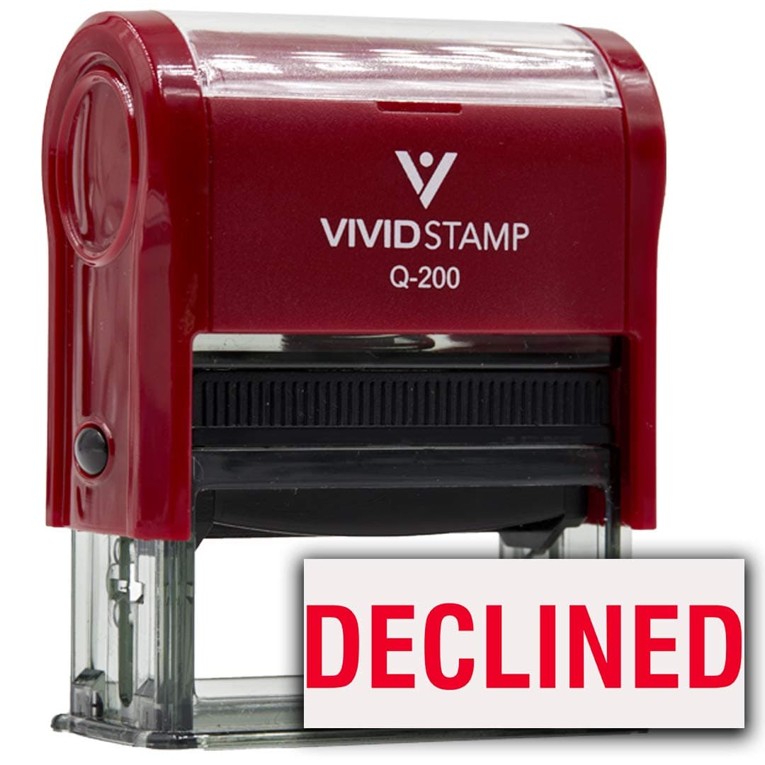 DECLINED Self Inking Rubber Stamp Red Ink Medium
