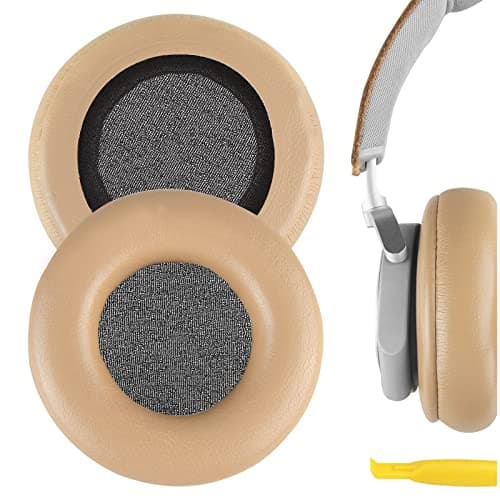 Geekria Replacement Ear Pads for Bang Olufsen Beoplay H4 H6 H7 H9 H9i HX Portal Headphones Ear Cushions Repair Parts KhakiNo Plastic Clip