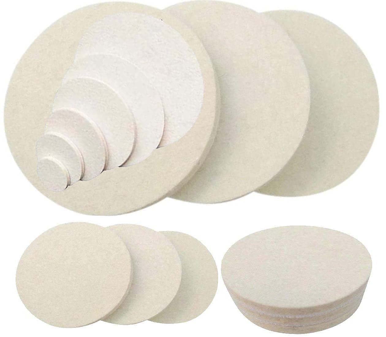 DIY Crafts 5 Pcs, 7" inch Felt Pad Only, Only Wool Felt Pad For Polishing Drill Buffing Felt Pads Waxing Sealing Glaze Finishing Glass (5 Pcs, 7" inch Felt Pad Only)