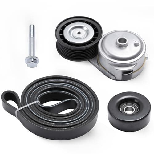 JAVOUKA Belt Tensioner Serpentine Belt Idler Pulley Kit for Chevy C1500 C2500 C3500 K1500 K2500 K3500, for GMC C1500 K2500, for Isuzu Hombre, for Oldsmobile Bravada 4.3/5.0/5.7L 96-03 38001