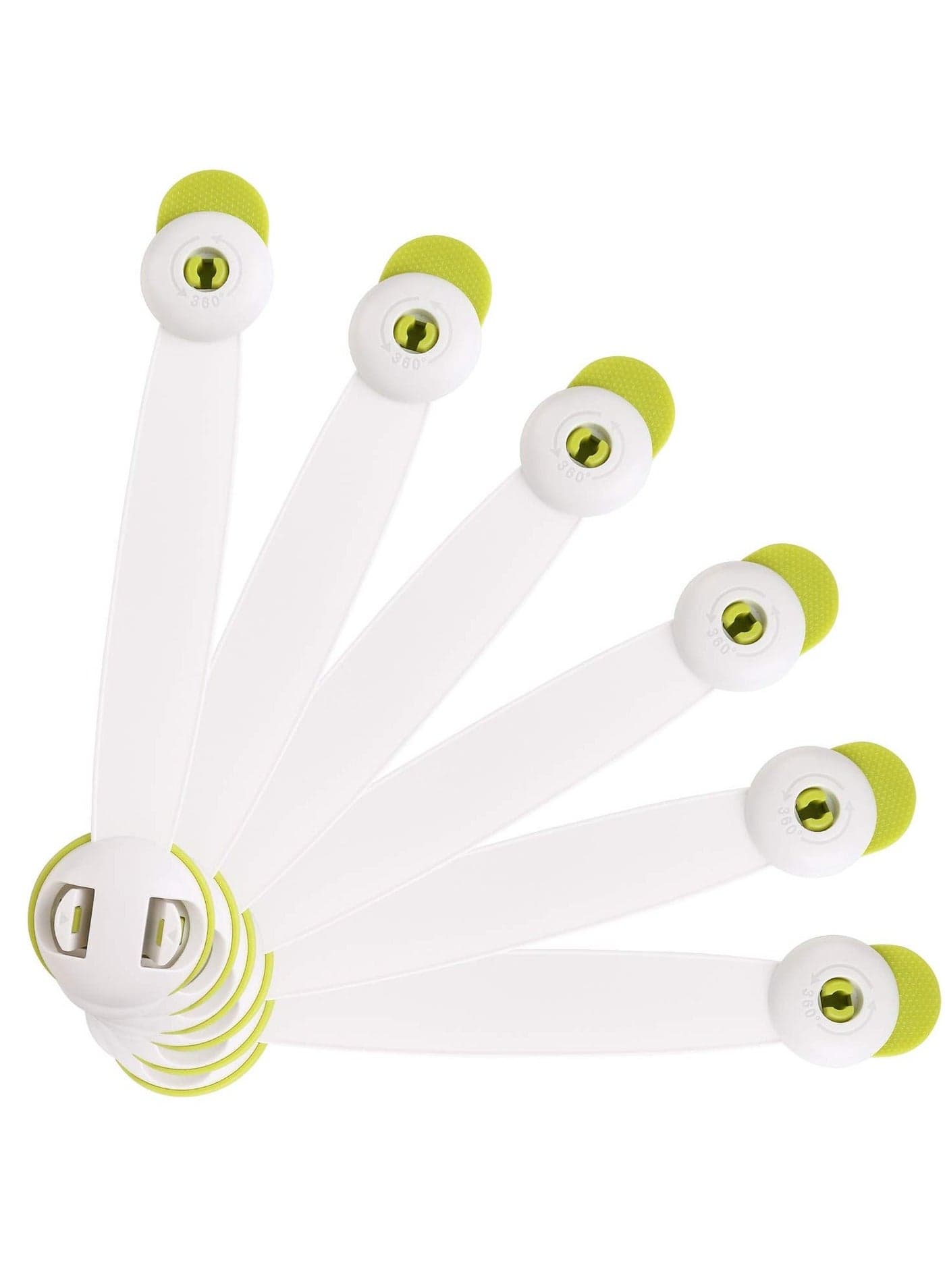 Child Safety Cupboard Locks, 6 Pcs Baby Proof Locks No Screws with 3M Adhesive Stick On Cabinets, Children Latches for Kitchen, Door, Drawer, Closet, Refrigerator, Green