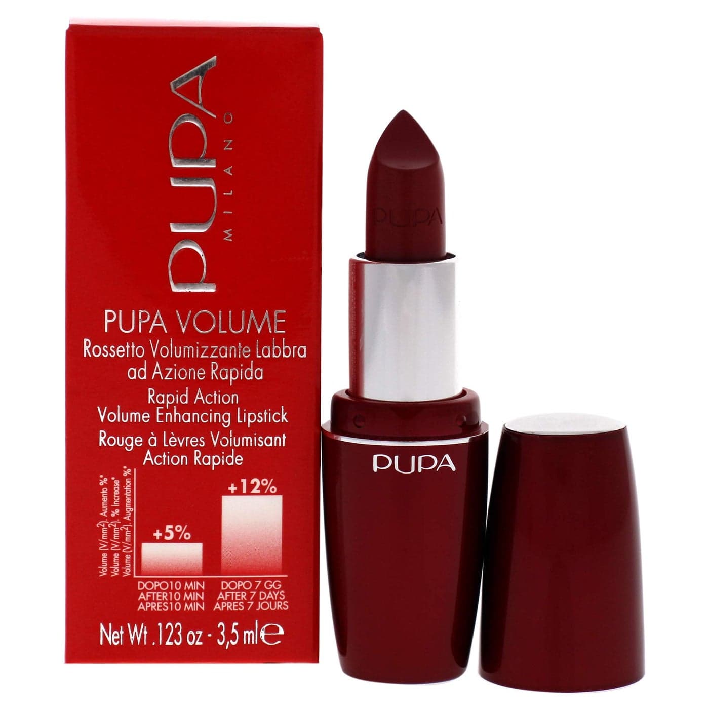 Pupa Milano Pupa Volume Rapid Action Enhacing Lipstick 400 Vintage Red for Women 0123 oz Lipstick