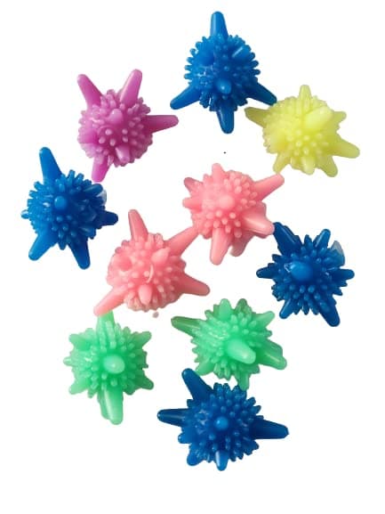 DEE SONS TangleFree laundry Scrubbing Balls AntiWrap Protection Washing Clothes Reusable Dryer Ball 10 PC Multicolor Soft plastic