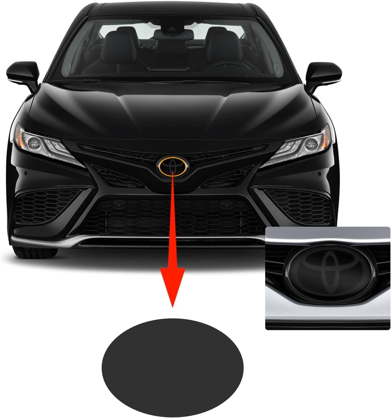 FDAIUN Car Emblem Protection Film for 2018-2024 Toyota Camry - 8.5MIL TPU Blacked Logo Protection Accessories