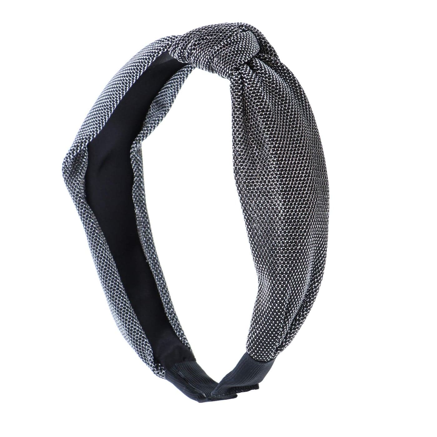 Motique Accessories Holiday Sparkle Turban Knot Headband for Women and Girls Silver