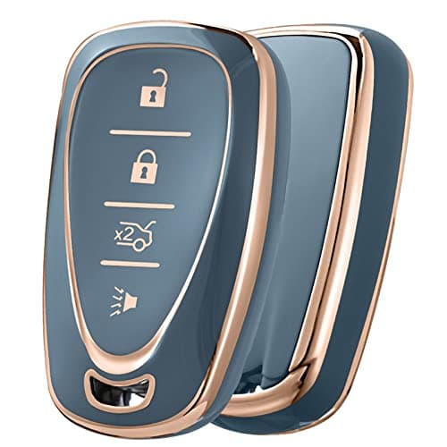 ELOHEI for Chevy Key Fob Cover Case Shell Cover TPU Protector Holder for Chevrolet 2020 2019 2018 2017 2016 Chevy Malibu Camaro Cruze Traverse Spark Equinox Sonic Volt BoltFits 4 Buttons