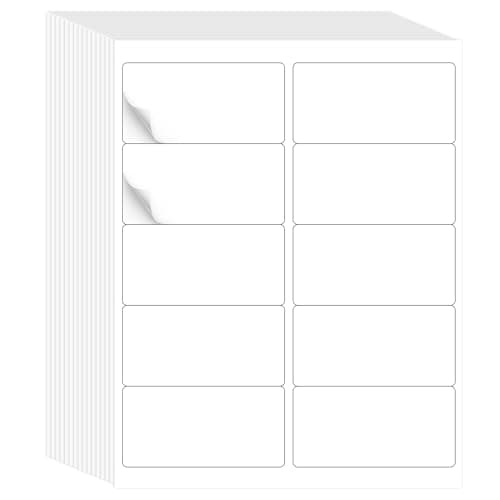 L LIKED 2" x 4" Label Stickers, Printable White 10 per Sheets Total 1000 Labels for Laser/Inkjet Printing - Matte (1000 Labels)