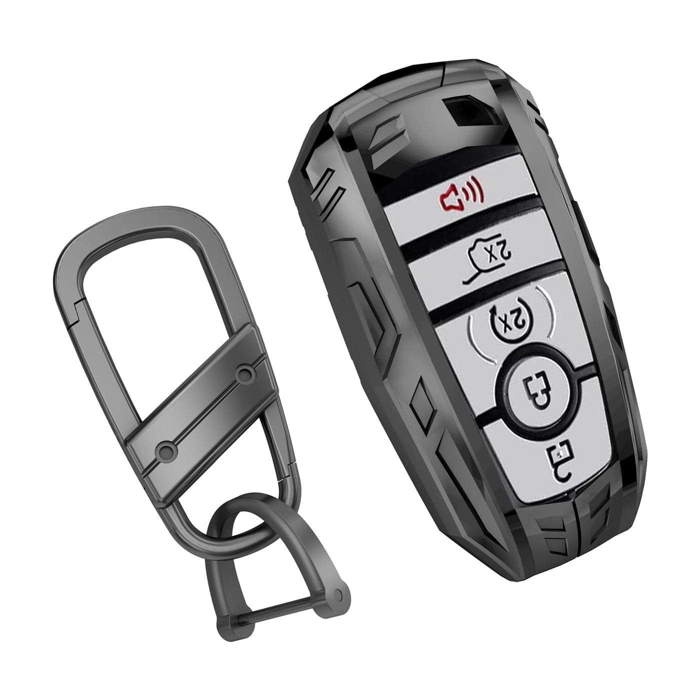 SLAKNOK for Ford Key Fob Cover with KeychainStylish and Durable Zinc Alloy Protection Key Case Compatible with Expedition Explorer Fusion Escape Edge F150 F250 F350 F450 F550 Key Shell Accessories