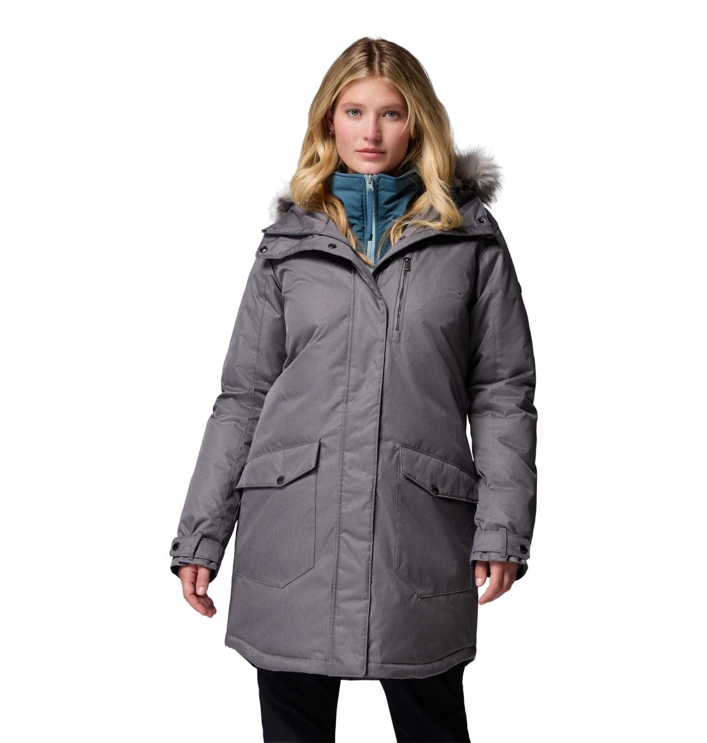 Columbia Womens Suttle Mountain Long Insulated Jacket, City Grey, 3X