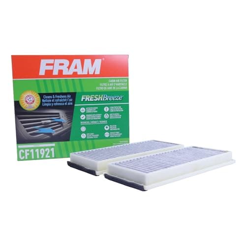 FRAM Fresh Breeze Cabin Air Filter Replacement for Car Passenger Compartment w/ Arm and Hammer Baking Soda, Easy Install, CF11921 for Select Mazda Vehicles