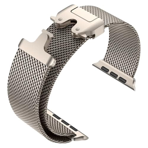 UniqTry Original Milanese Loop (2024) Compatible with Apple Watch Ultra 2 | Ultra Band 49mm 45mm 44mm, 46mm, Stainless Steel Metal Mesh Loop for iWatch Ultra Series 9 8 7 SE 6 5 4 3 2 1 -Titan