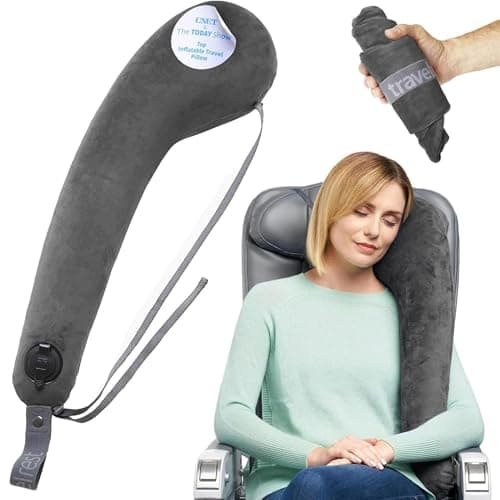 TRAVELREST AllinOne Travel Neck Support Body Pillow Airplane Pillow for Long Flight Comfort Travel Essentials Sleeping Accessories Memory Foam Headrest Support Seat for Car Grey