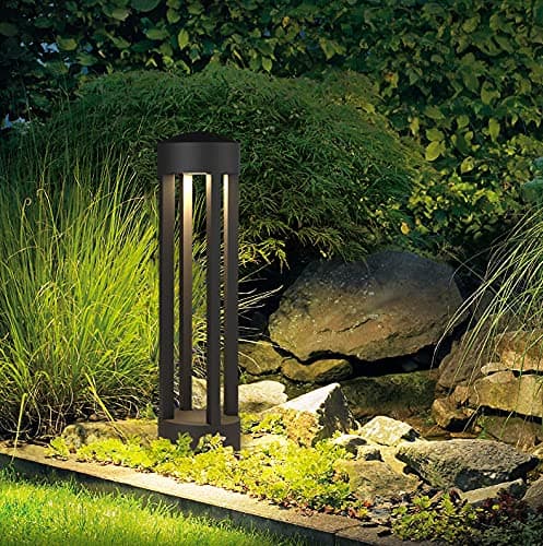 CITRA Led 600MM Grey Round Cage Body Bollard Outdoor Garden Park Driveway Light - Warm White , Metal