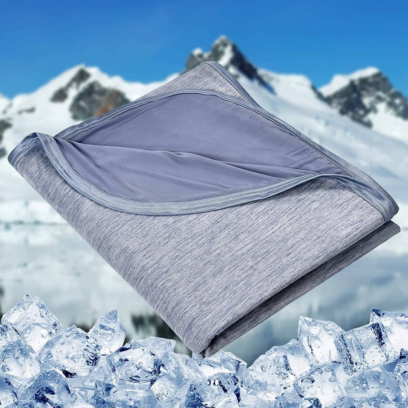 HOMFINE Cooling Blankets for Hot Sleepers Summer Blanket Thin Lightweight Breathable Soft Double Side Enhanced Cooling for Bed Couch Sofa Keep Cool for Night Sweats Blue 108 x 90 inches