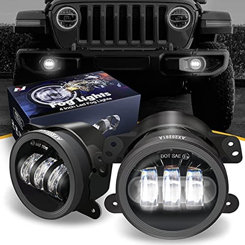 NUVISION LIGHTING NVL-FL-001 4 Inches LED Fog Light Compatible with 07-17 Jeep Wrangler / 11-14 Charger / 14-18 Cherokee /10-19 Journey (Left & Right) DOT Approved