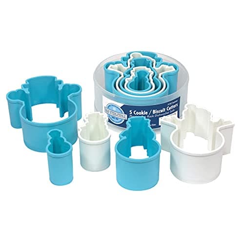 RM International Snowman Cookie and Biscuit Cutters Assorted Sizes Bright Colors 5Piece Set