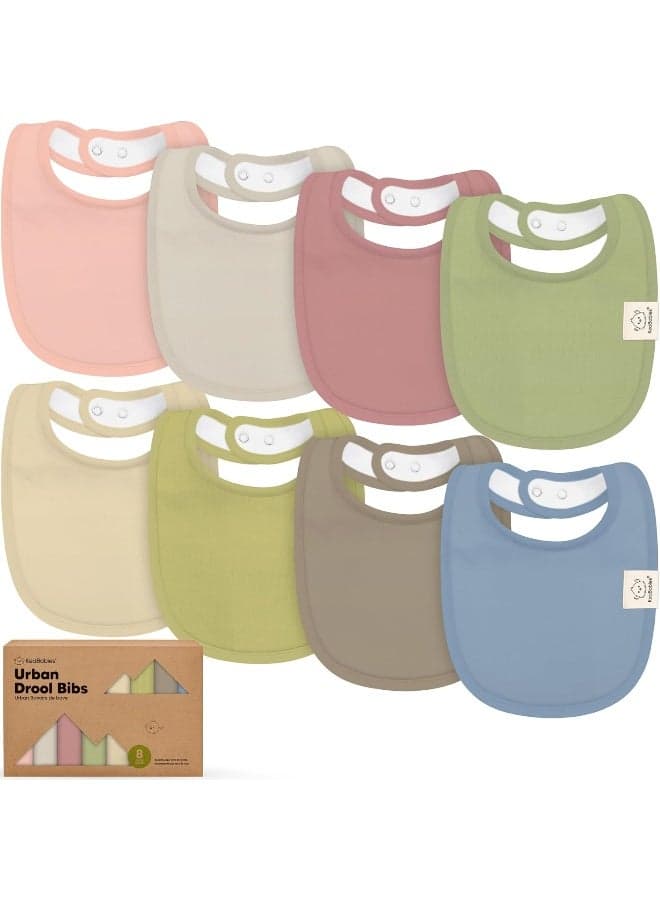 8-Pack Organic Baby Bibs for Boys, Girls - Soft Cotton Drooling and Teething Bibs for Baby Girl & Boy, Extra Absorbent, Easy to Clean & Put On for Toddler, Newborn, Infant 0-24 Months (Boho)