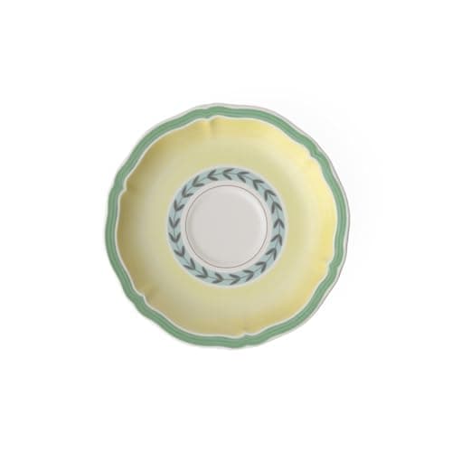 Villeroy & Boch French Garden Fleurence Tea Cup Saucer, 6 in, Premium Porcelain, White/Multicolored