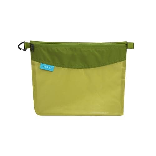 pack all Water-resistant Material Zipper Pouch, Mesh Zipper Bag for Storage, Travel, Office (Large, Green)