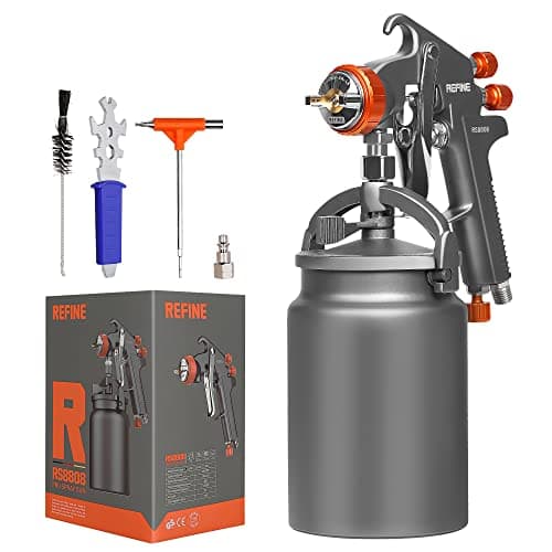 REFINE Spray Gun, Siphon Air Spray Gun, 1.8mm Nozzle, 1000CC Aluminum Cup, Special Process, Easy to Clean, Paint Gun, Automotive Paint Spray Gun, Paint Sprayer for Car, Furniture, House Painting, DIY.