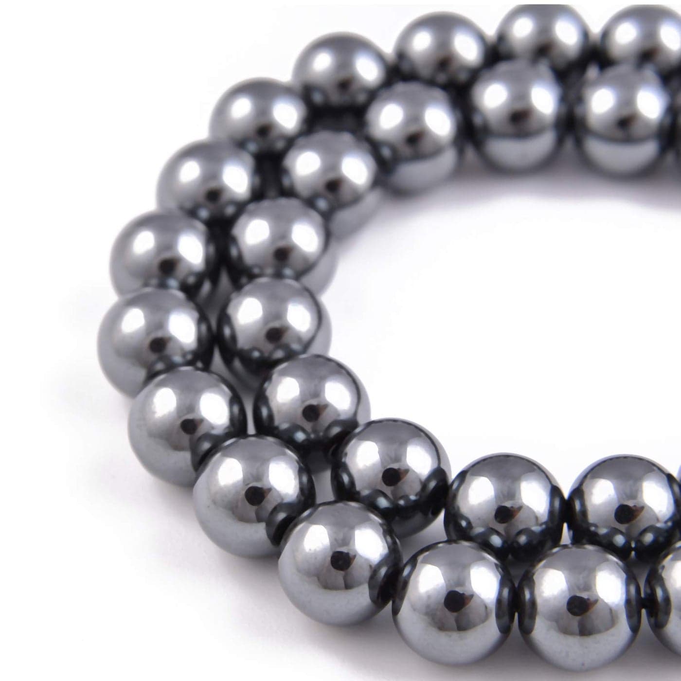 Nancybeads 45pcs 8mm Natural Black Hematite Gemstone Round Spacer Loose Stone Beads for Jewelry Making 155 1 Strand Black Hematite 8mm 45Beads