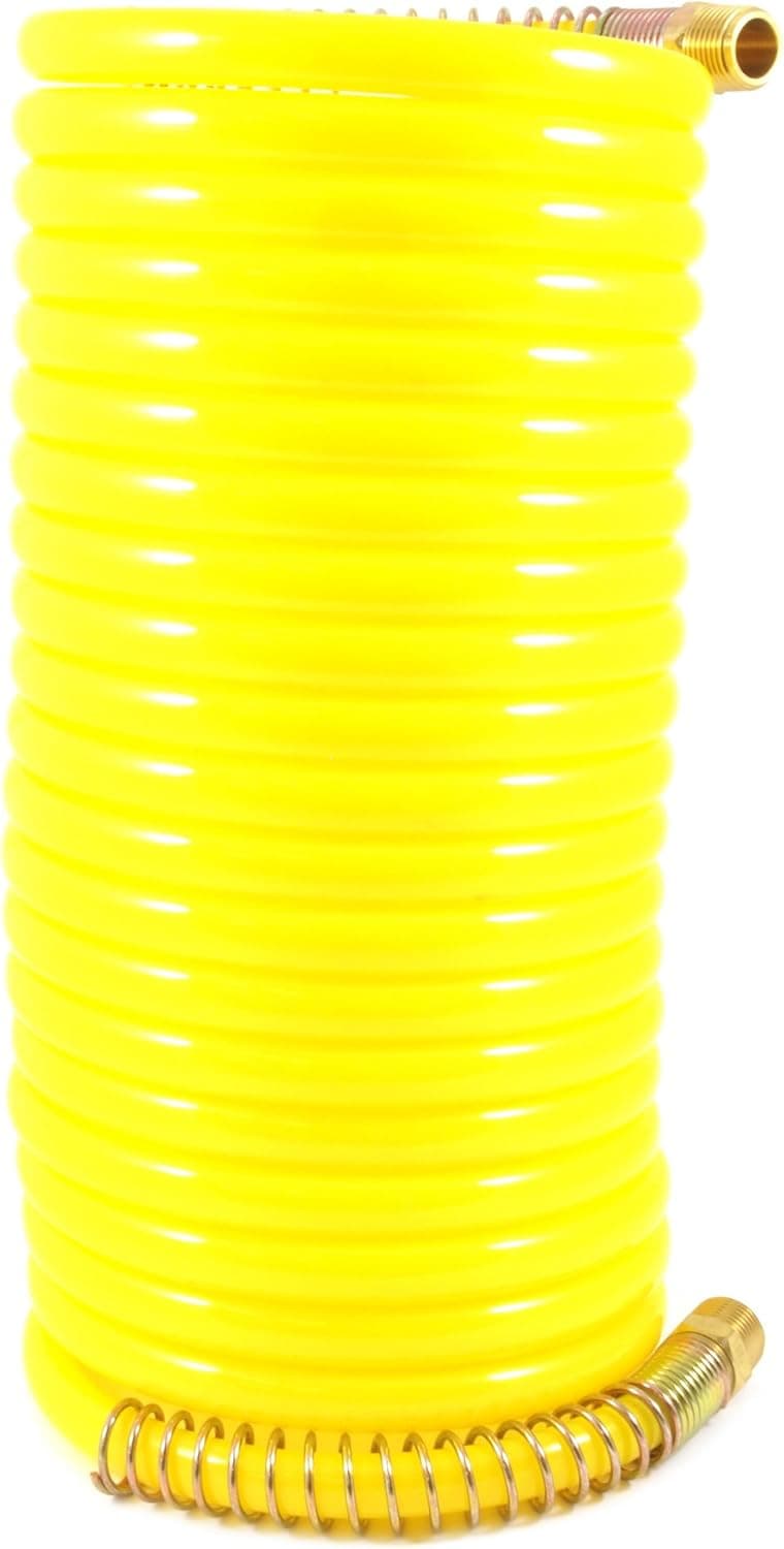 Forney 75425 Recoil Air Hose Yellow Nylon with 38Inch Male NPT Fittings 1 Swivel End 38Inchby25Feet 300 PSI