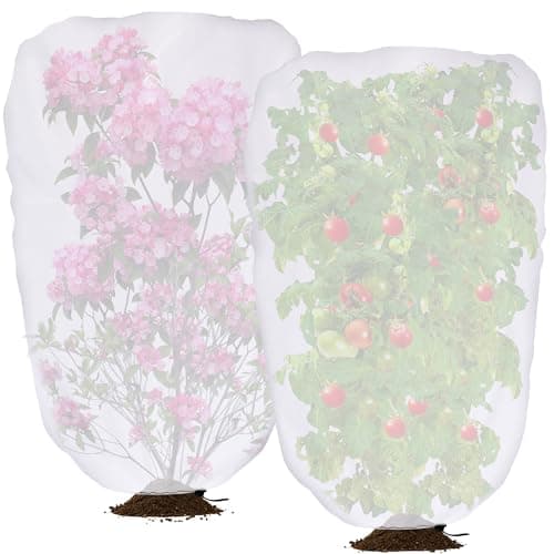 DECOHS 2 Pcs Garden Plant Shade Cover with Drawstring, 5 x 3.3 Ft Garden Shade Sun Protection Plant Covers, White Light Refraction Fruit Tree Sunshade Cloth for Protect Plants from Direct Sunlight