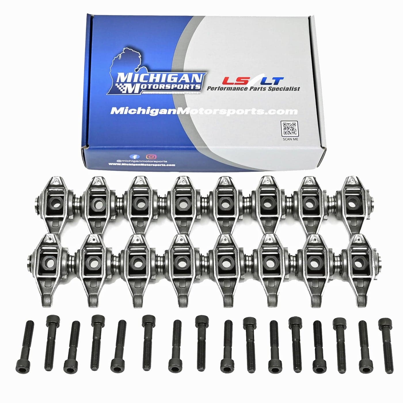 Michigan Motorsports LS1 Rocker Arms with Upgraded Trunnions PreAssembled for GM LS Engines Fits 48 53 57 60 LS2 LS6 LQ4 LQ9 LY5 LM7 L33 Enhanced Durability and Performance