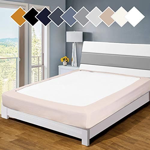 Twin Six Premium Bed Box Spring Cover, Update Bed Skirt, Mattress Protector Encasement,Full/Full XL Size, Linen