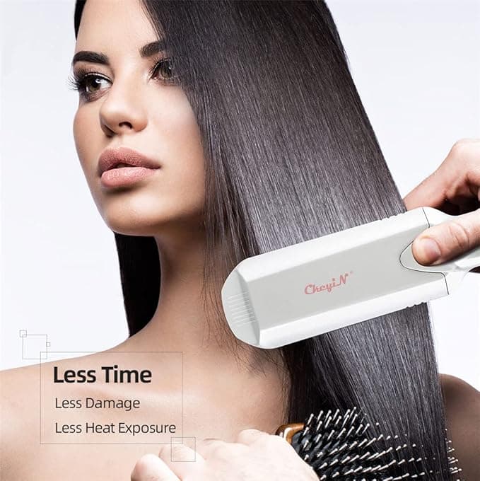 Hair Crimper CkeyiN Professional Crimping Iron and Straighter with Heat Resistant Glove Adjustable Temperature Dual Voltage 4 Interchangeable Ceramic Plates Black
