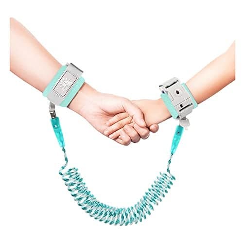 Toddler Harness Walking Leash Child Anti Lost Wrist Link Child Safety Harness Upgrade with Reflective65ft for Boys and GirlsNot Easy to Open Without Key Cyan
