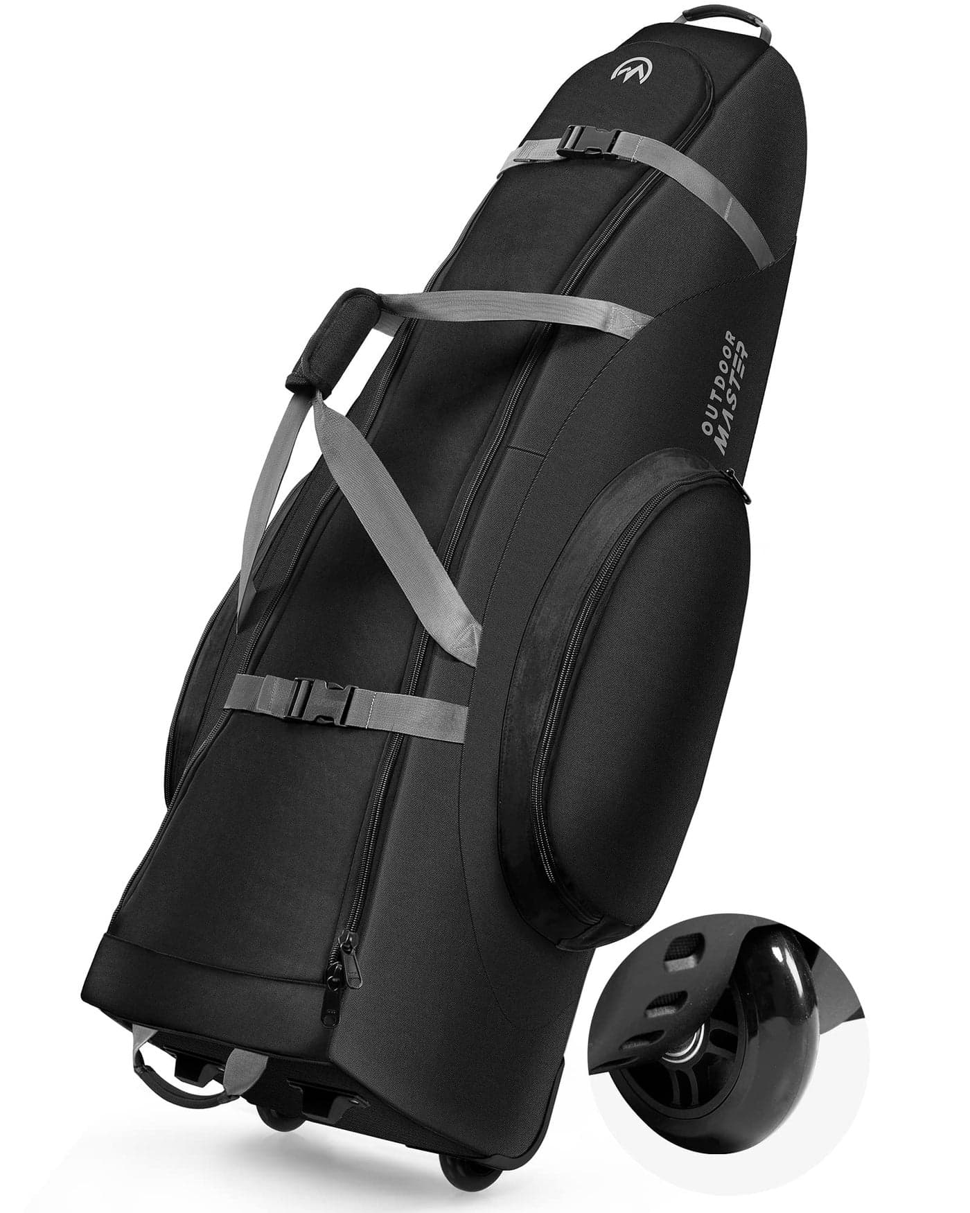 OutdoorMaster Golf Travel Bag, 900D Oxford Waterproof -Black, for Frequent Traveling Golfers