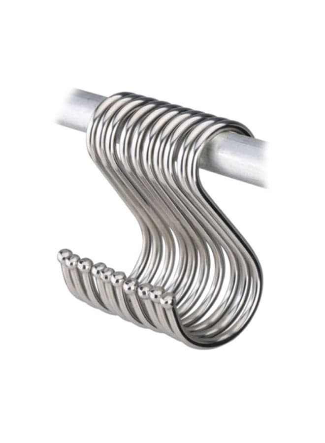 10-Piece Round Hanger Silver 10x8.4centimeter