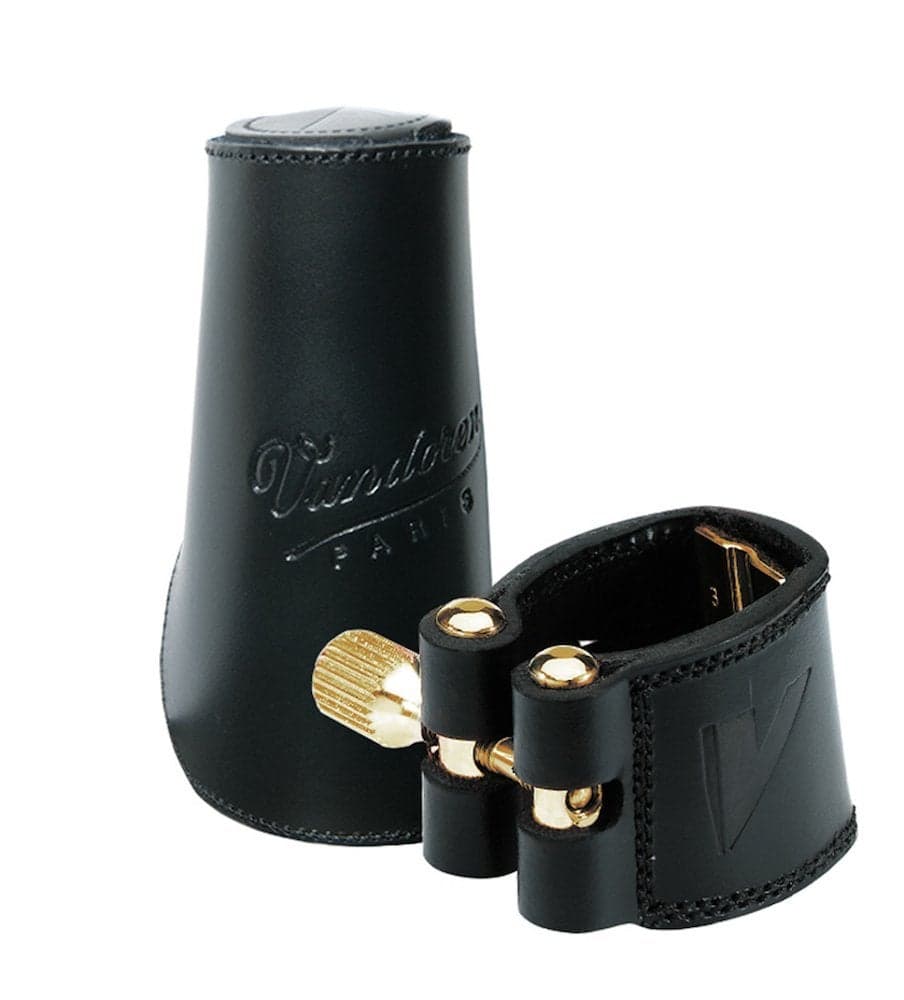 Vandoren LC27L Leather Ligature and Leather Cap for Alto Sax with 3 Interchangeable Pressure Plates