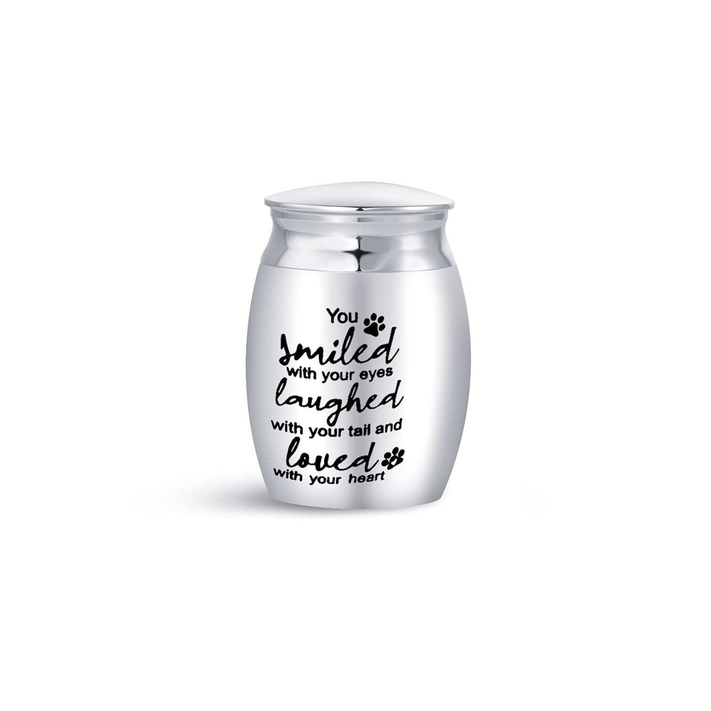 Luluadorn Mini Cremation Urn for Ashes Dog Puppy Pets Memorial Smiled with Your Eyes Laughed Love with Your Tail Heart