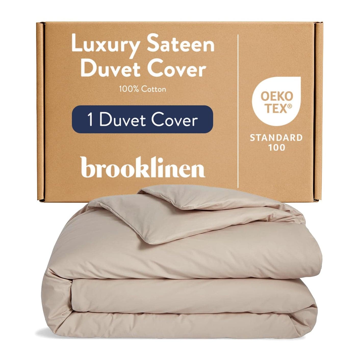 Brooklinen Luxury Sateen Duvet Cover 100 Cotton KingCalifornia King Size in Pebble with ExtraLong Corner Ties and Button Closure Best KingCali King Duvet Covers