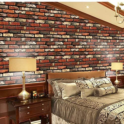 Univocean 3D Red Brick Stone Home Decor Wallpaper, Wall Sticker, PVC Self Adhesive Decoration Background Stickers (1000 x 45 cm)