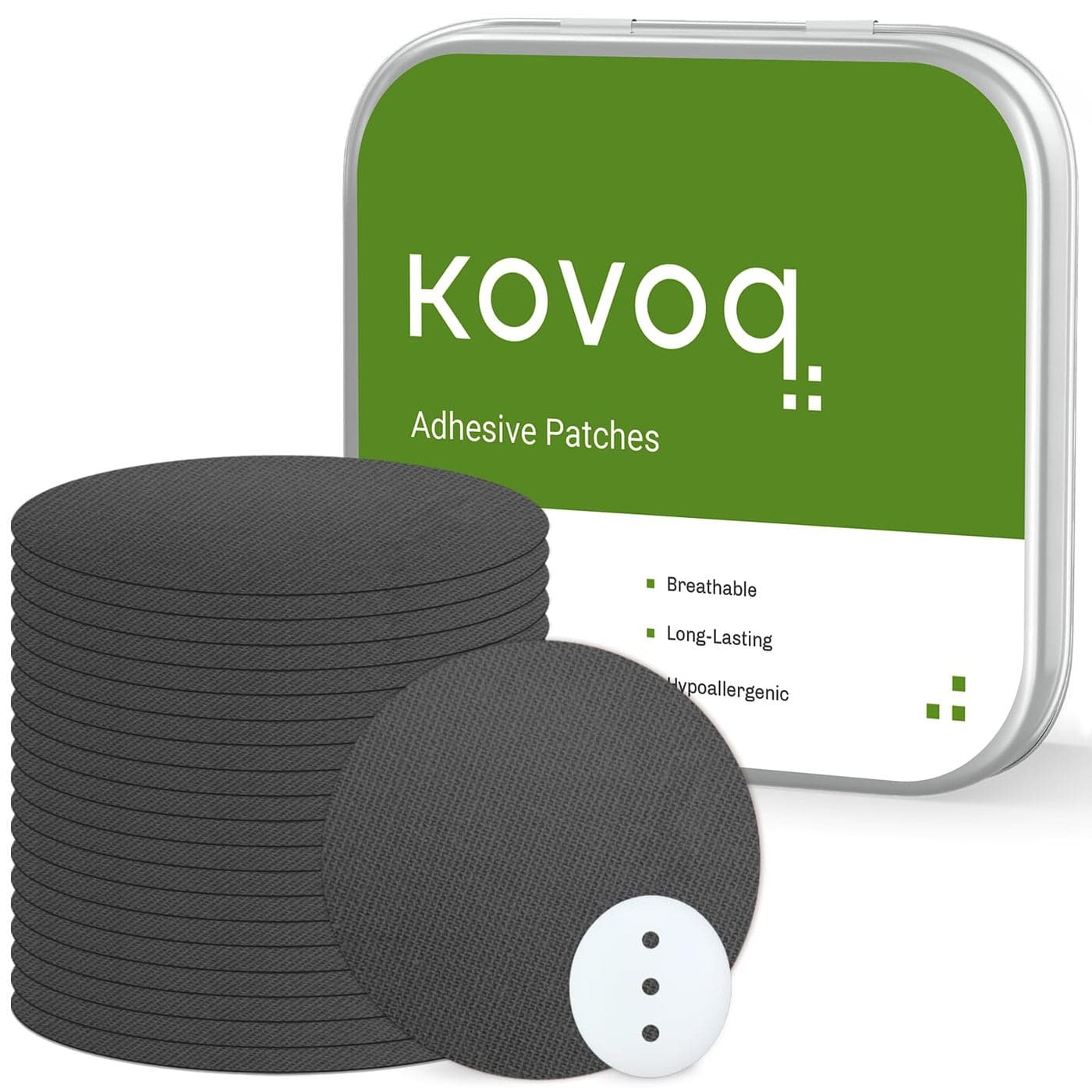 Kovoq Dexcom G7 Over Patches 20Pack Waterproof Breathable Dexcom Stelo G7 Overpatches with Hardshell Cover MultiLayer Protection for 10 Days Premium Hinged Tin Blk