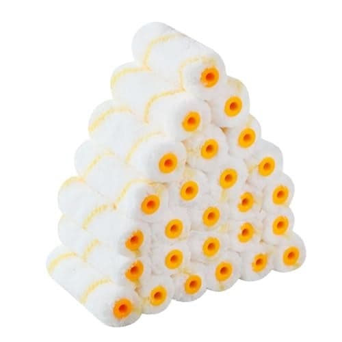 Pro Grade Paint Roller Cover Set,Wall Painting Roller Naps for Professional or Home Owners with All Paints and Stains. Paint Roller Covers are for House or Commercial Use. (4" Mini 25Ea)