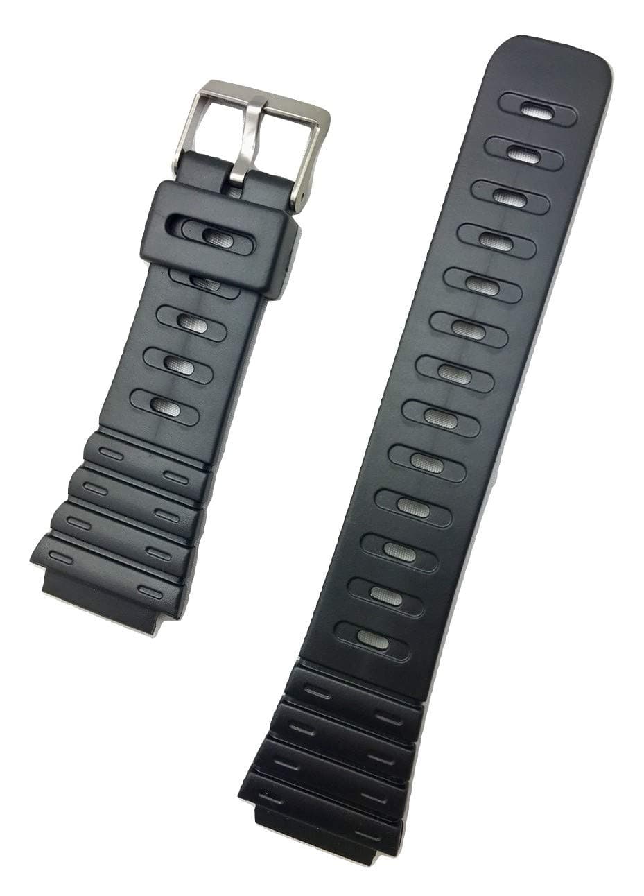 NewLife 20mm Black Rubber Watchband - Comfortable and Durable PVC Material Watchstrap