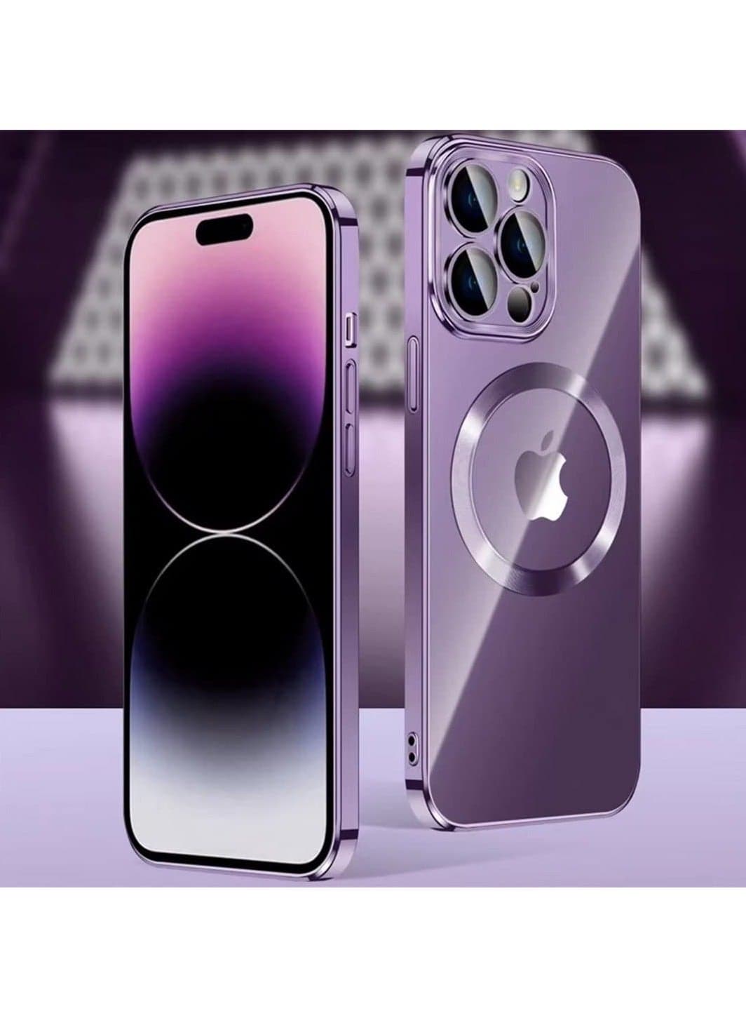 iPhone 14 Pro Max Case Electroplated Dustproof Magnetic Phone Case Purple