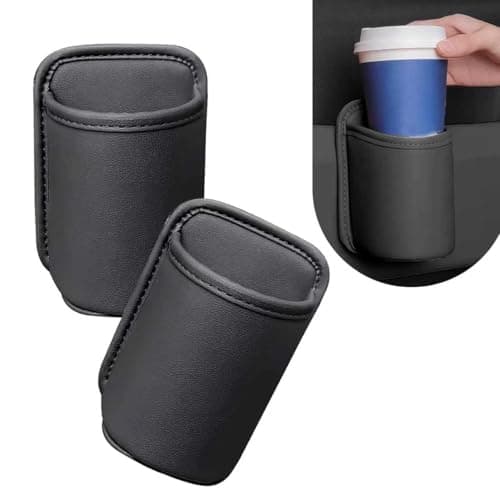 Bawkars 2 PCS Large Car Door Cup Holder Clip On Backseat Pocket Beverage Holder Waterproof ScratchResistant Car Window Cup Holder Multifunctional Storage for Water Cup Mobile Phone Change Black