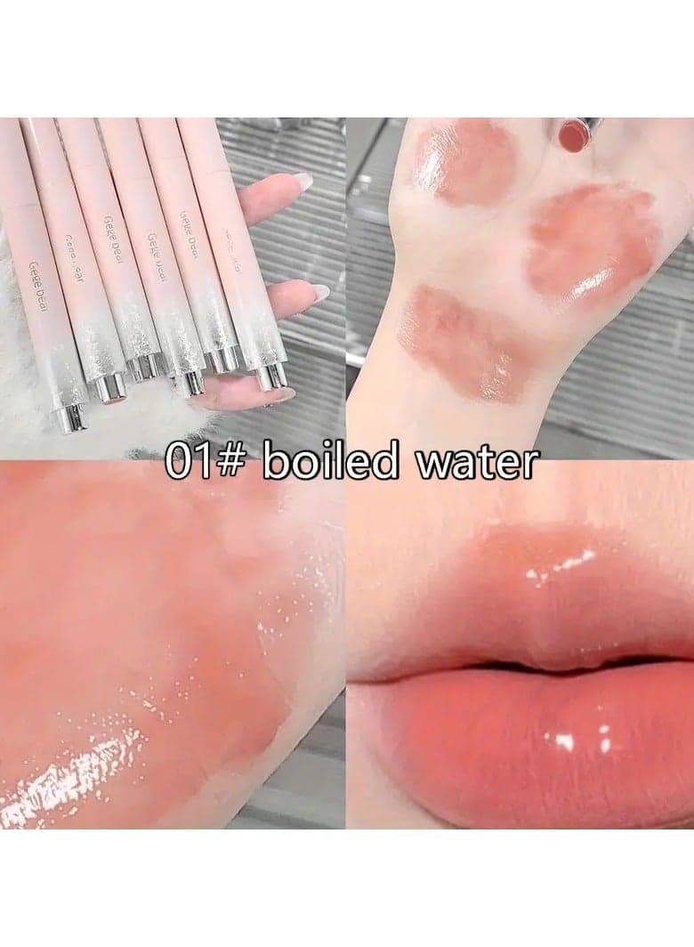 Solid Lip Gloss Optional Lip Water Light Lip Glaze Mirror Lipstick Jelly Moisturizing Daily Lip Makeup Cosmetics Valentine's Day Gifts